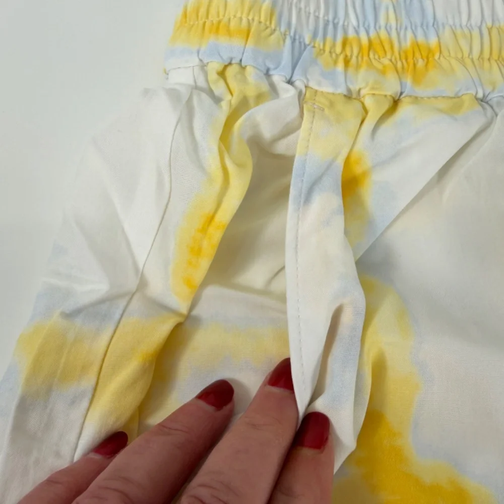 CALIA  High Rise Cover Up Summer Beach Resort Pool Butter Yellow White Shorts XL